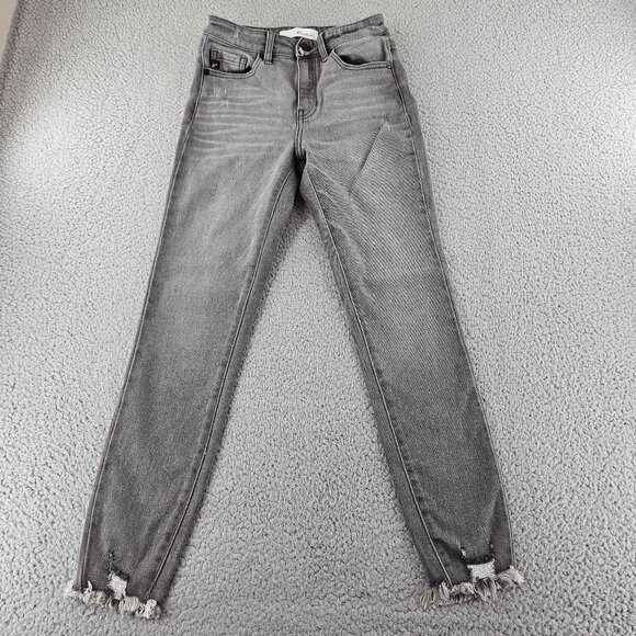 KanCan Jeans Womens 25 Distressed Skinny Frayed Hem Stretch Denim - Picture 1 of 16